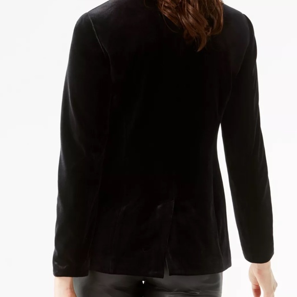 Special Occassion INC Women's Black Velvet Blazer, Created for Macy's, Medium - Picture 2 of 9